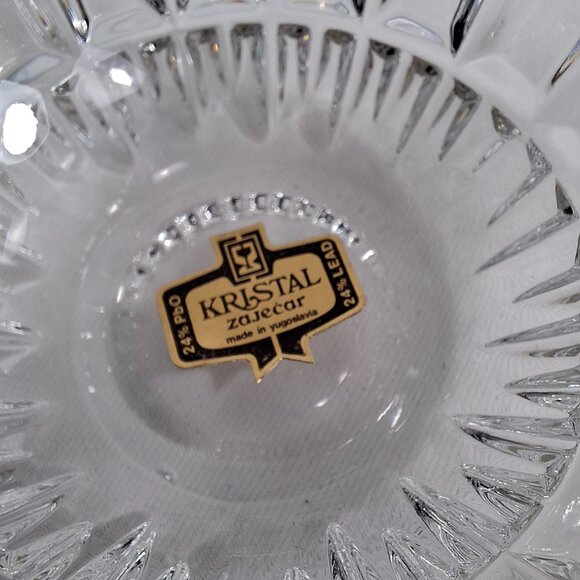 New Genuine Kristal Zajecar Vintage 24% Lead Crystal Cream & Sugar Set - Picture 4 of 6